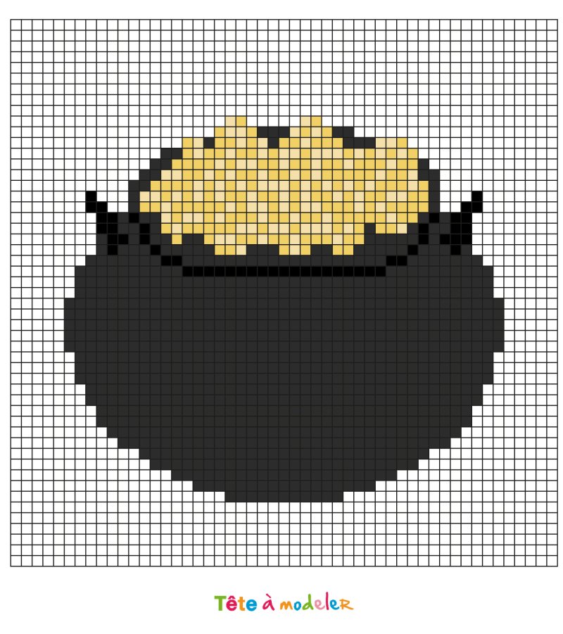Pixel Art Trésor chaudron d'or