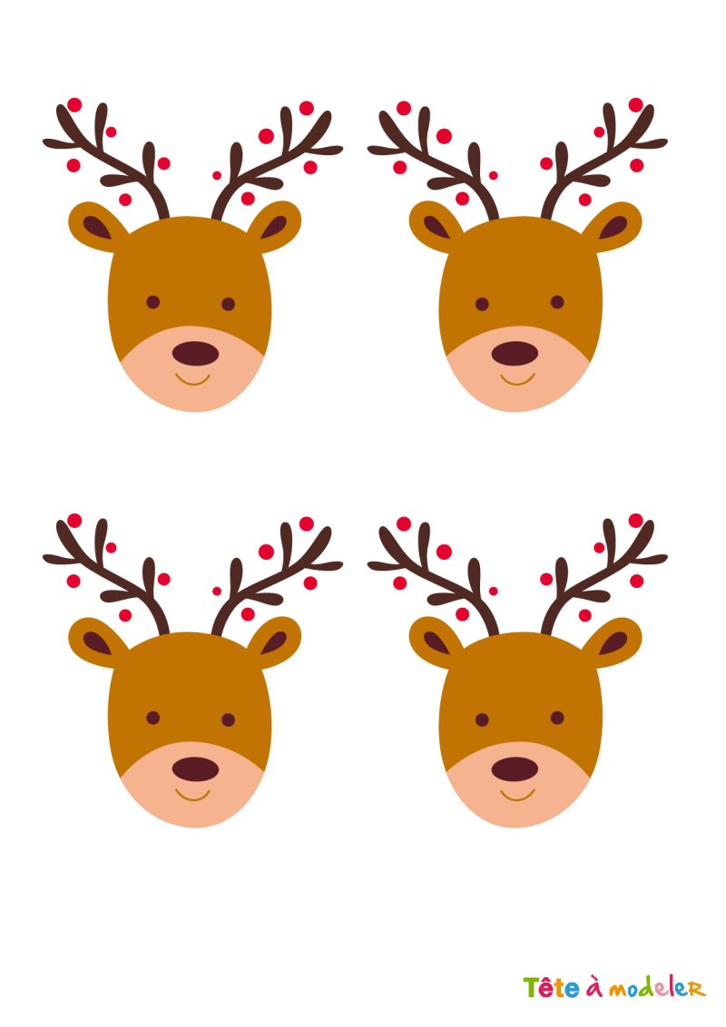 Planche image renne de Noel