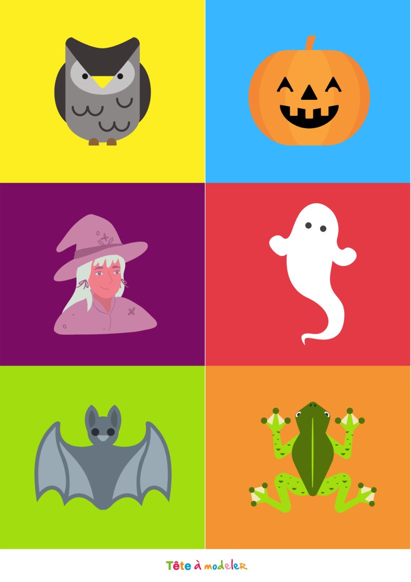 Planches &agrave; d&eacute;couper pour le loto halloween anglais 3