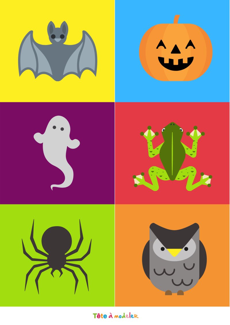 Planches &agrave; d&eacute;couper pour le loto halloween anglais 4