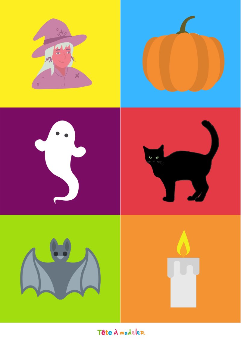 Planches &agrave; d&eacute;couper pour le loto halloween anglais 7
