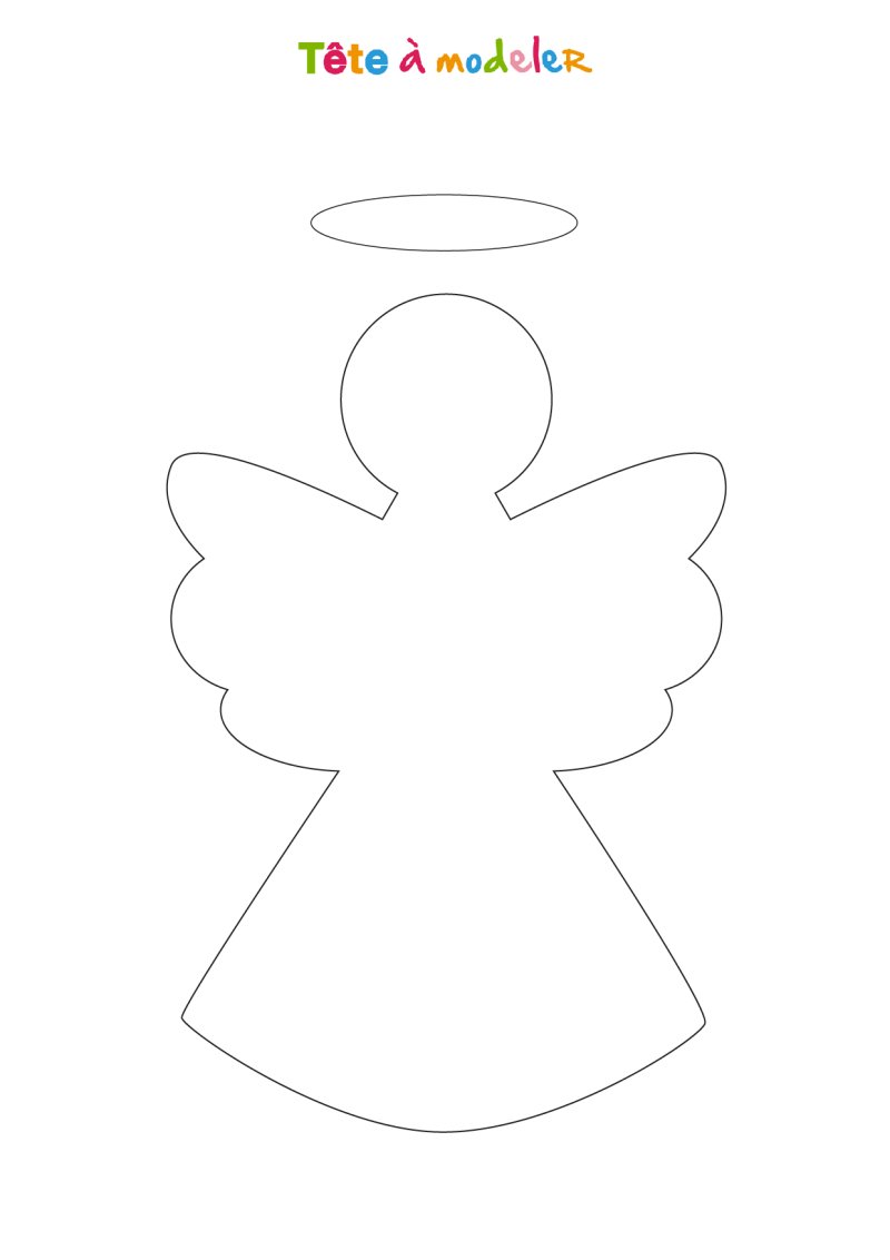 Pochoir Ange de Noël à imprimer