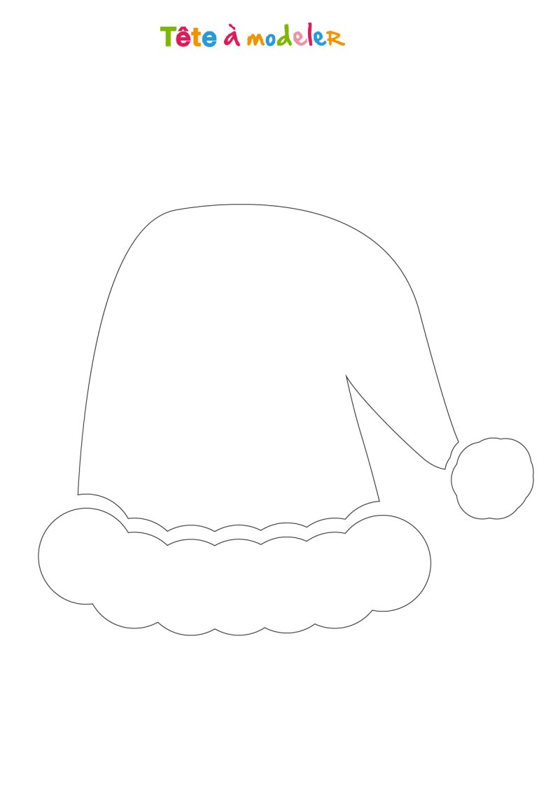 Pochoir bonnet de Noël à imprimer