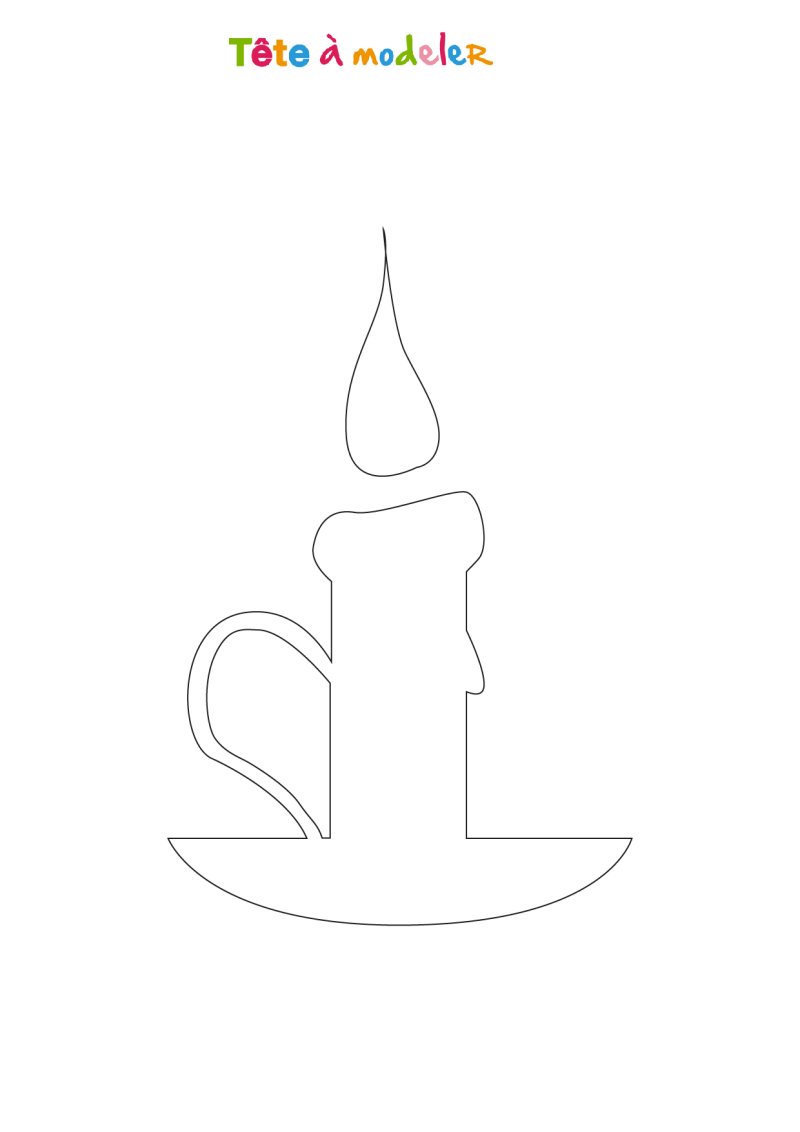 Pochoir Bougie de Noël à imprimer