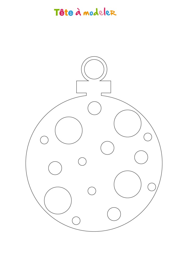 Pochoir boule de Noël à imprimer