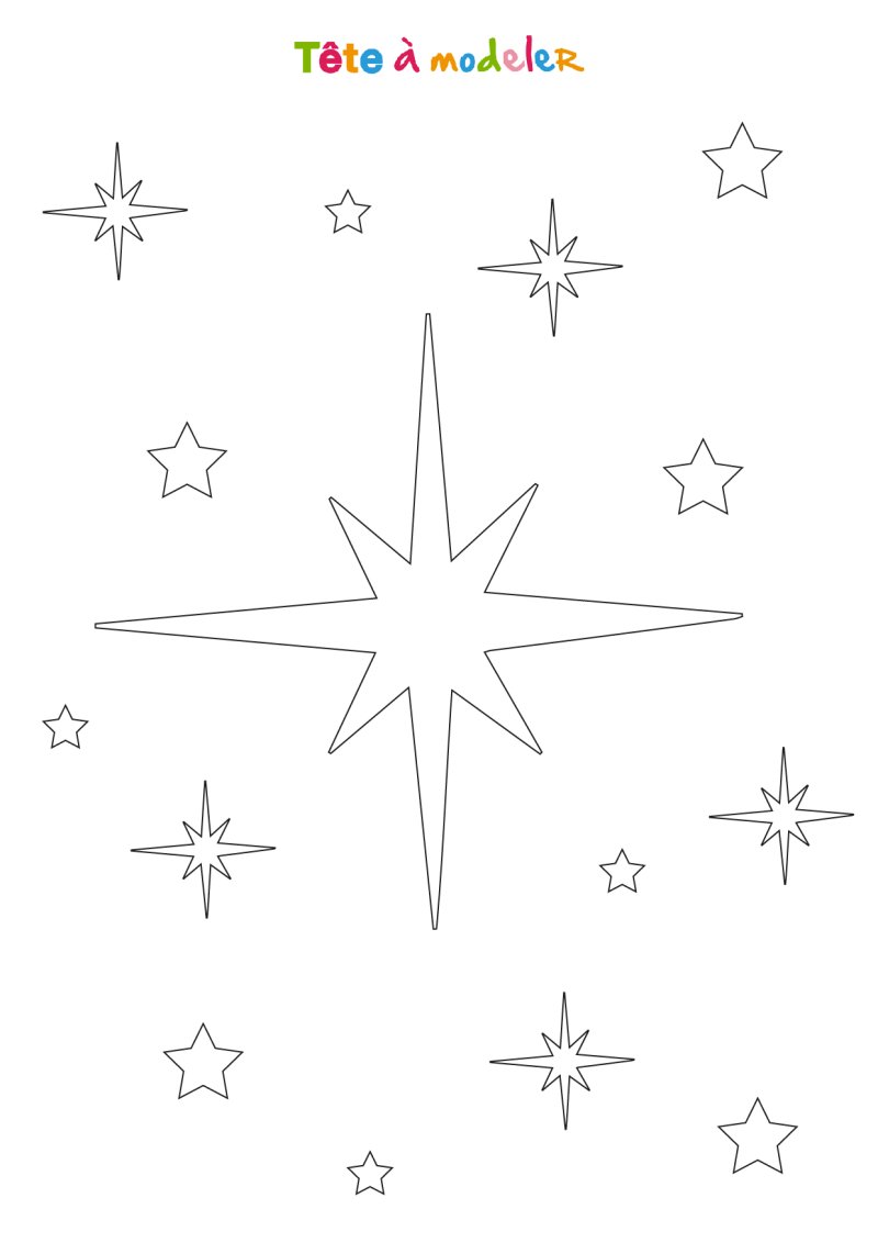 Pochoir étoile de Noël à imprimer