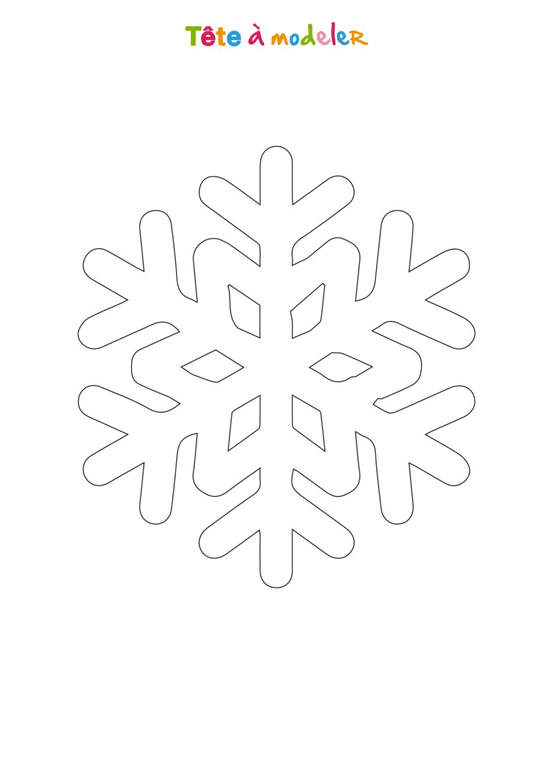 Pochoir flocon de neige 2 de Noël à imprimer