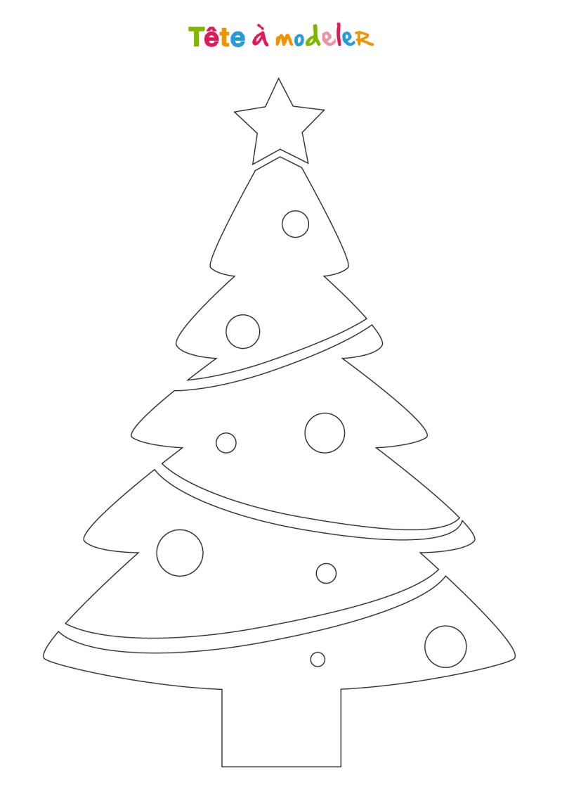 Pochoir Sapin de Noël 2 à imprimer