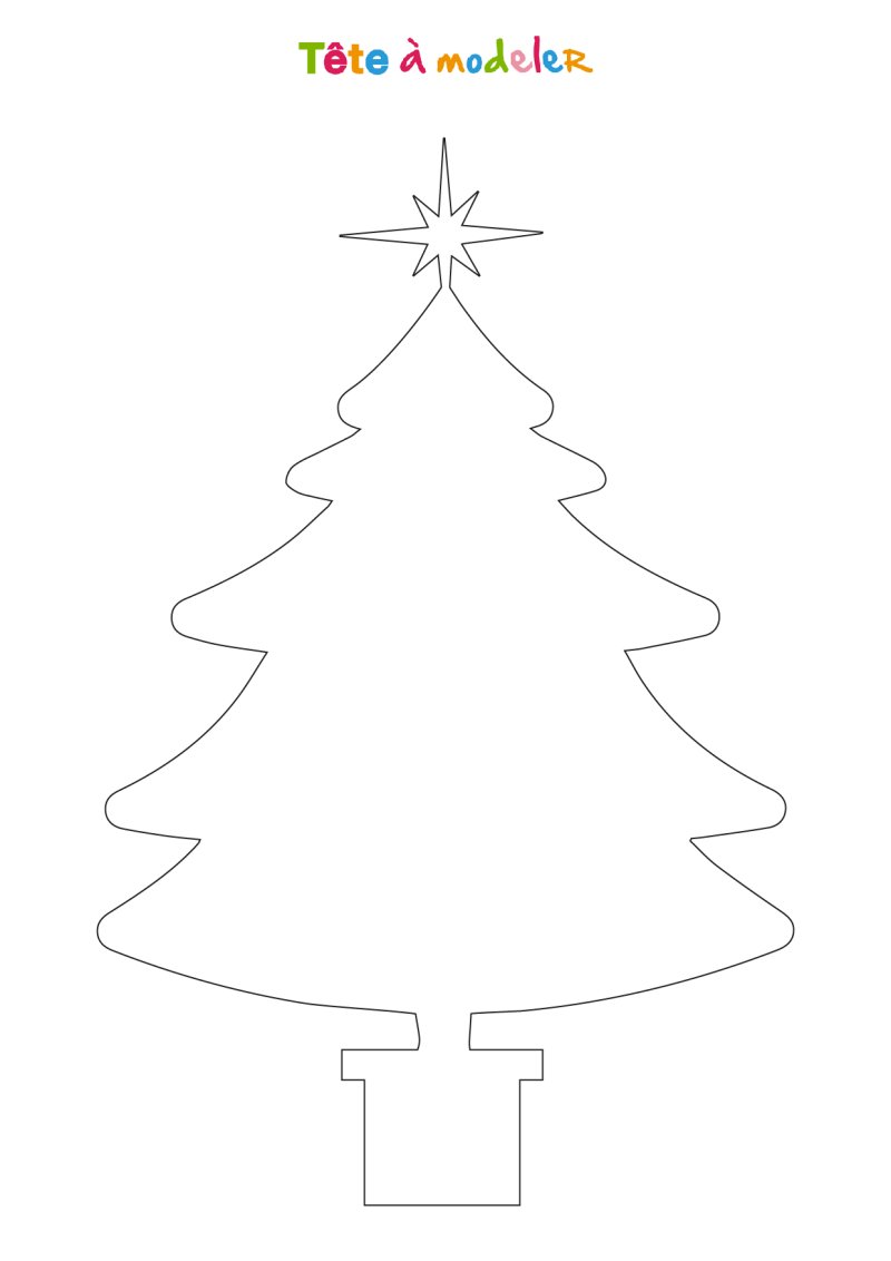 Pochoir sapin de Noël à imprimer