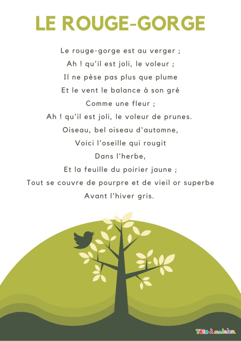 Po&eacute;sie le rouge gorge