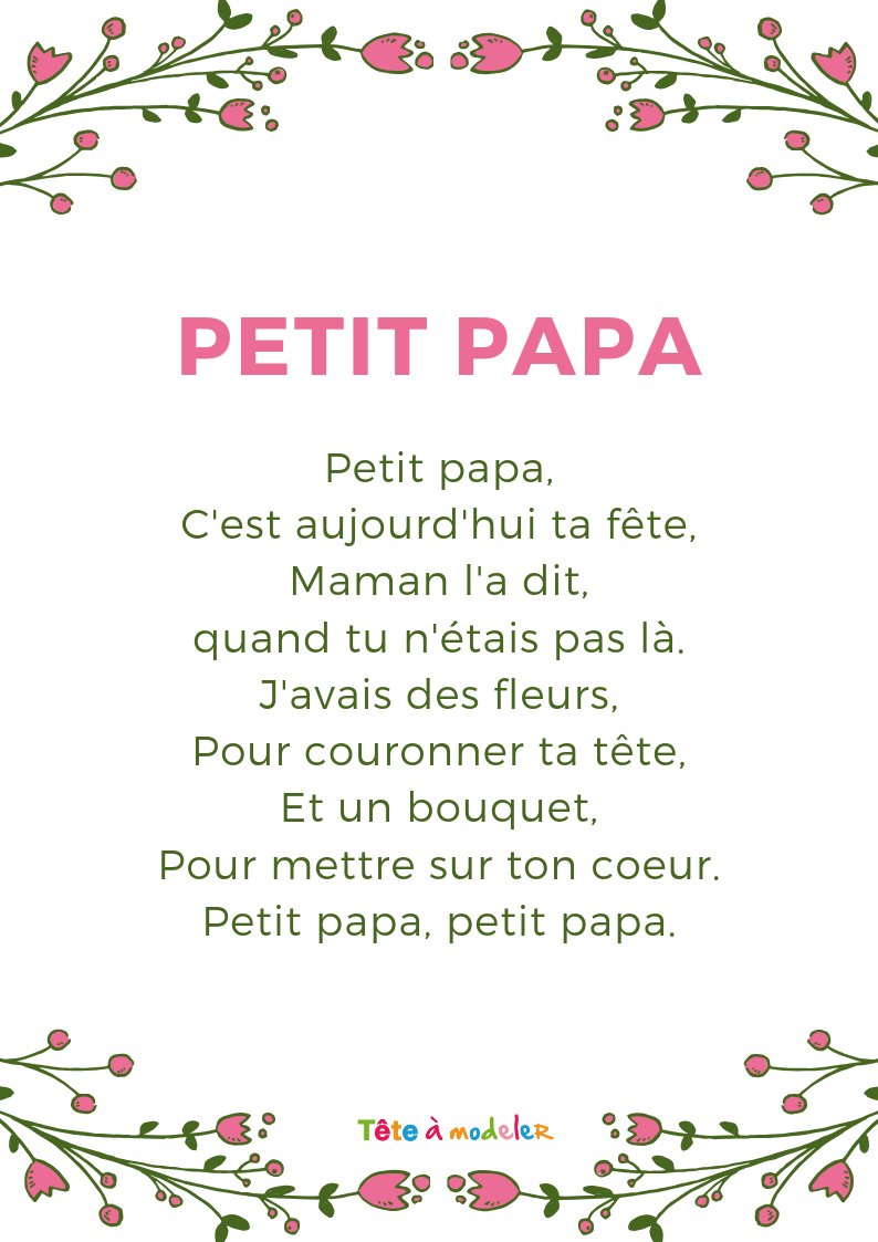 Poème Fête des pères : "Petit papa"