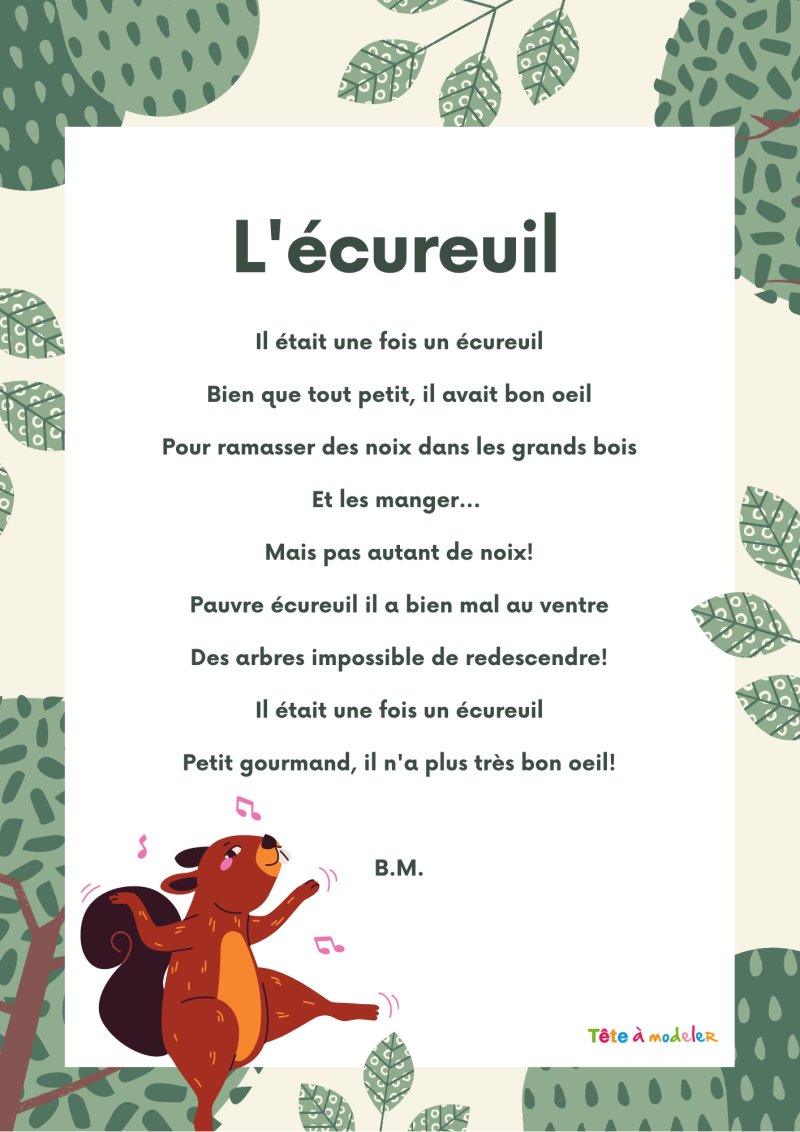 Poésie : l'écureuil