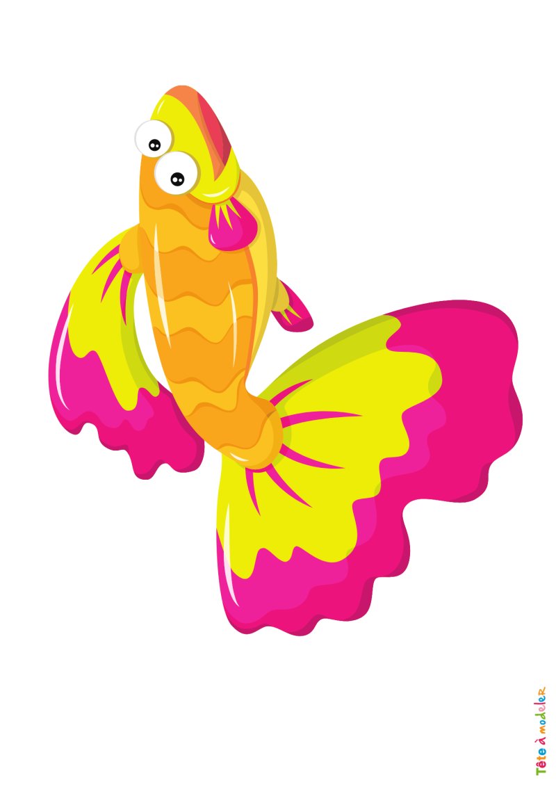 Poisson d'avril &agrave; rayures multicolores