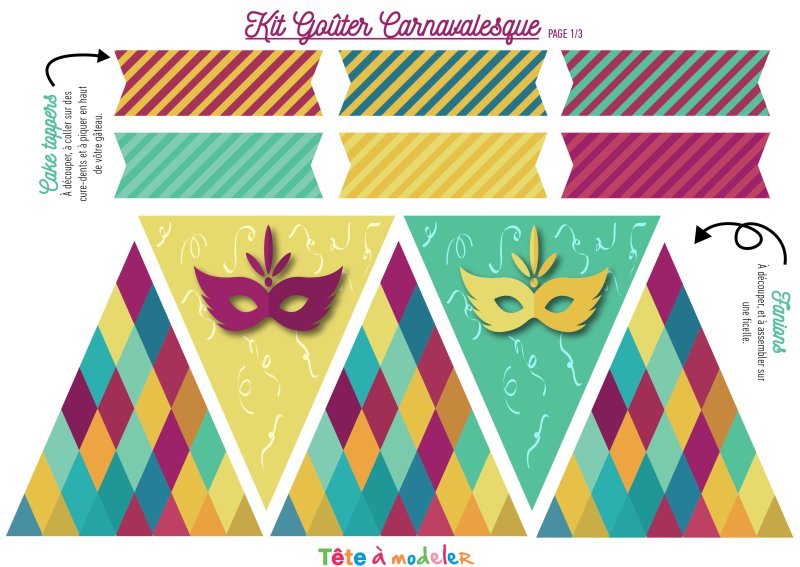 Printable goûter de Carnaval 1/3