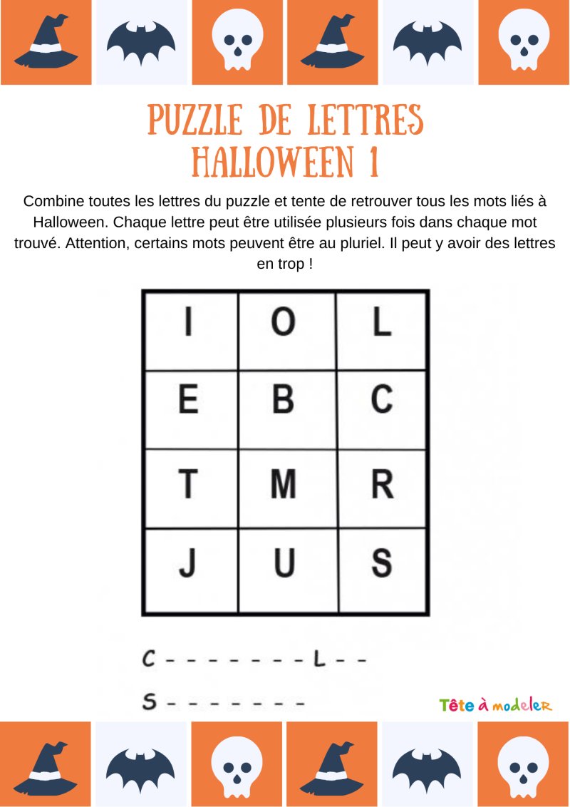 Puzzle de lettres Halloween 1