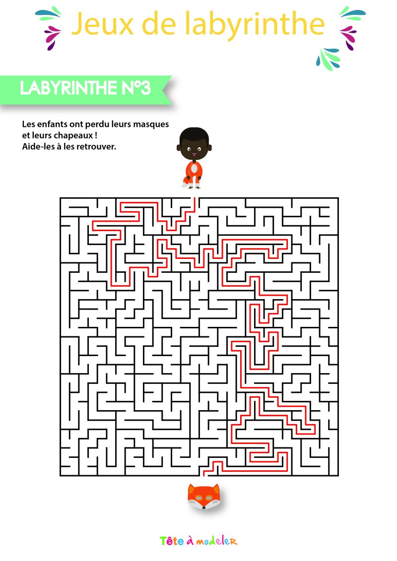 SOLUTION - Jeux de labyrinthe du Carnaval niveau 3