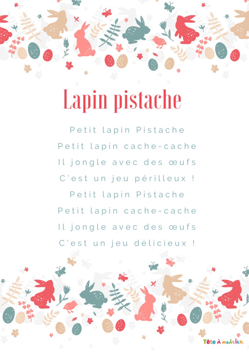 Texte comptine lapin de Paques