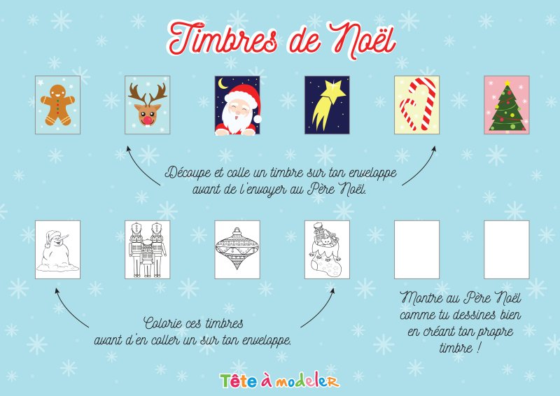 Timbres du Père Noël à imprimer
