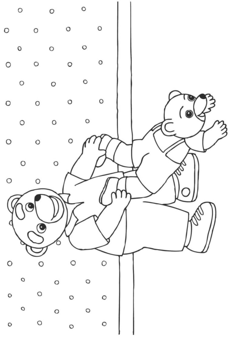 Un coloriage de Petit Ours et papa Ours