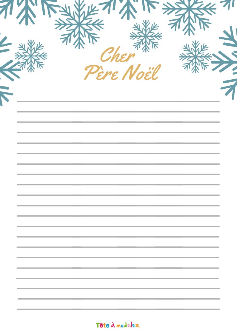papier à lettre de Noël pour les enfants