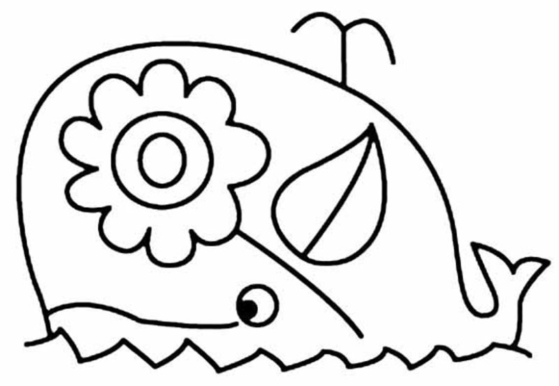 Coloriage d'une baleine mignonne