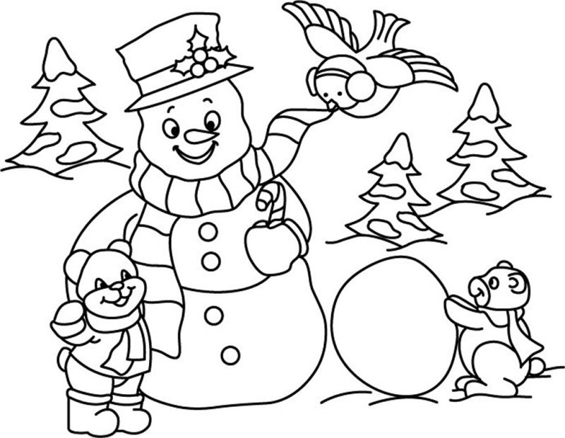 Bonhomme de neige 03 - motif à imprimer
