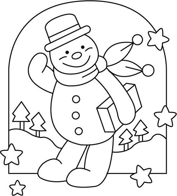 Bonhomme de neige 09 - motif à imprimer