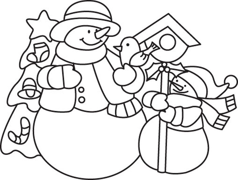 Bonhomme de neige 12 - motif à imprimer