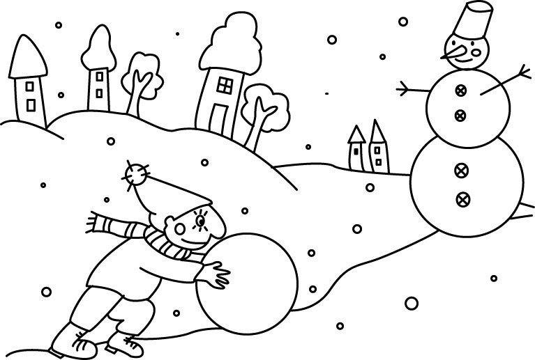 Bonhomme de neige 13 - motif à imprimer