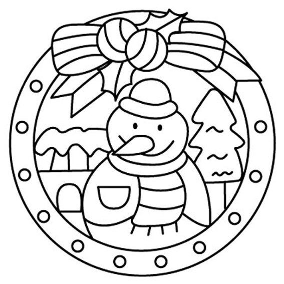 Bonhomme de neige 21 - motif à imprimer