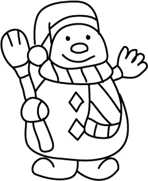 Bonhomme de neige 28 - motif à imprimer