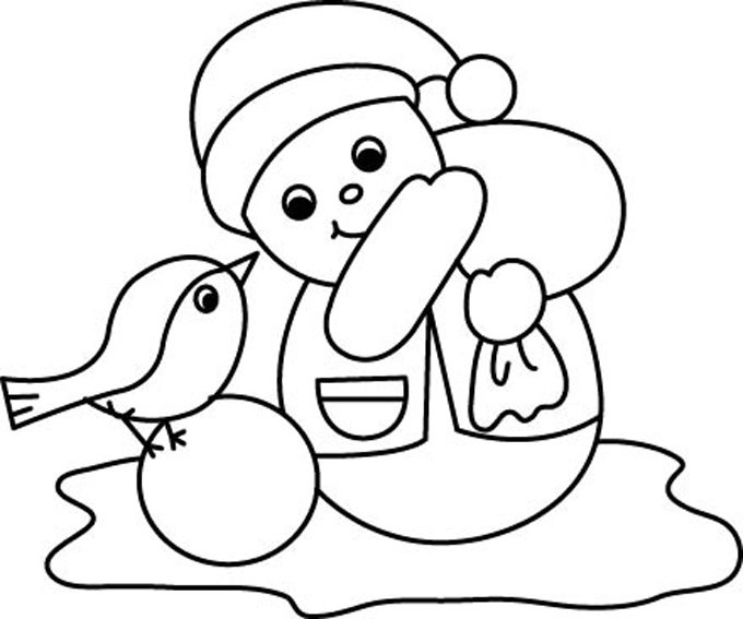 Bonhomme de neige 29 - motif à imprimer