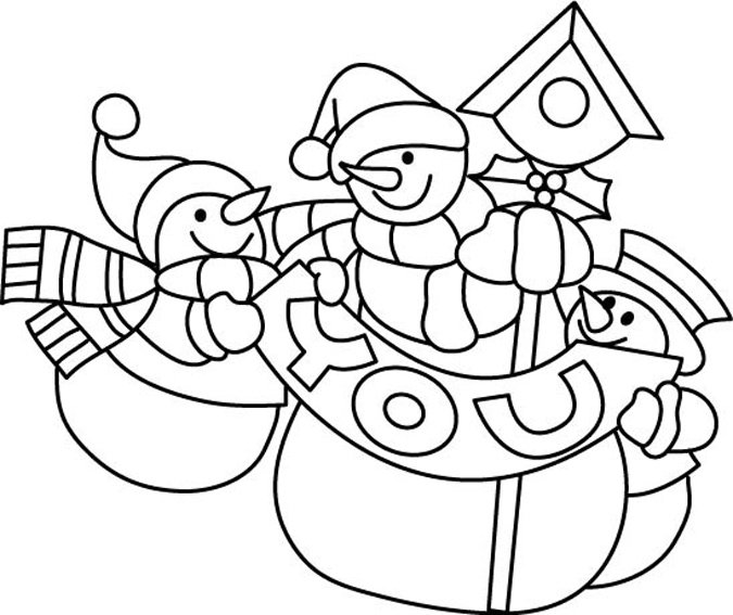 Bonhomme de neige 31 - motif à imprimer