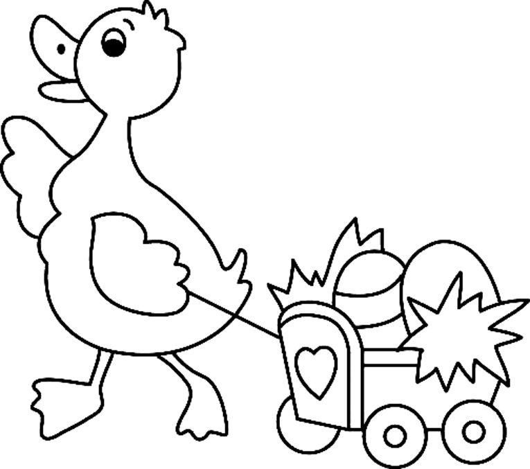 Dessin canard et son chariot