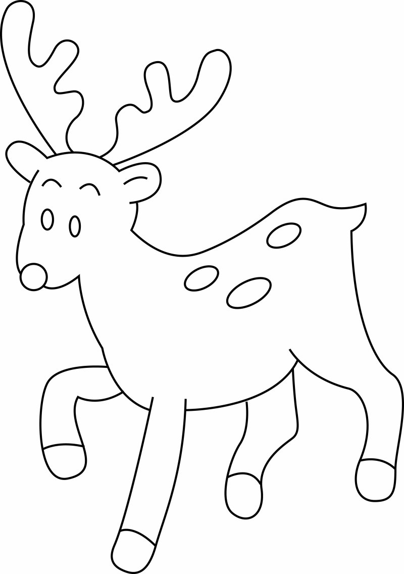 Coloriage d'un cerf de Noël