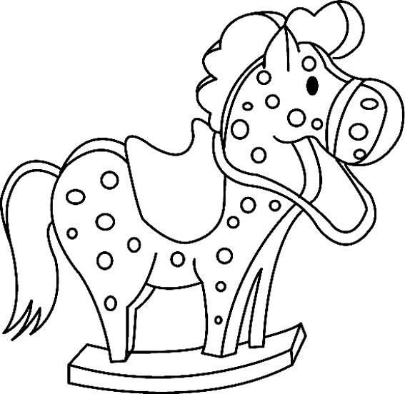 Cheval à bascule 01 - motif à imprimer