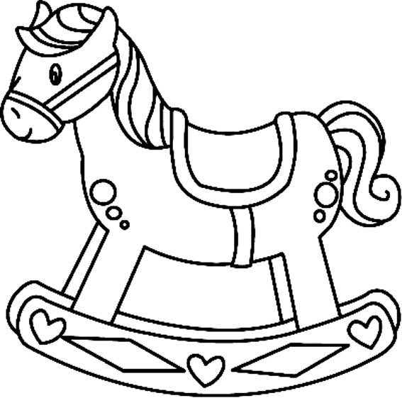 Cheval à bascule 02 - motif à imprimer