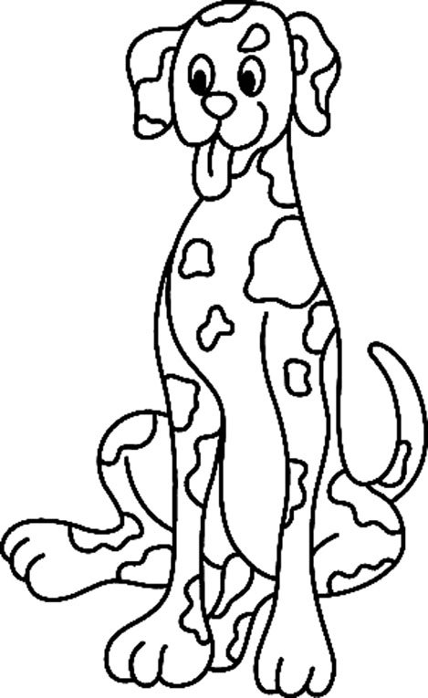 Coloriage dessin chien assis à colorier