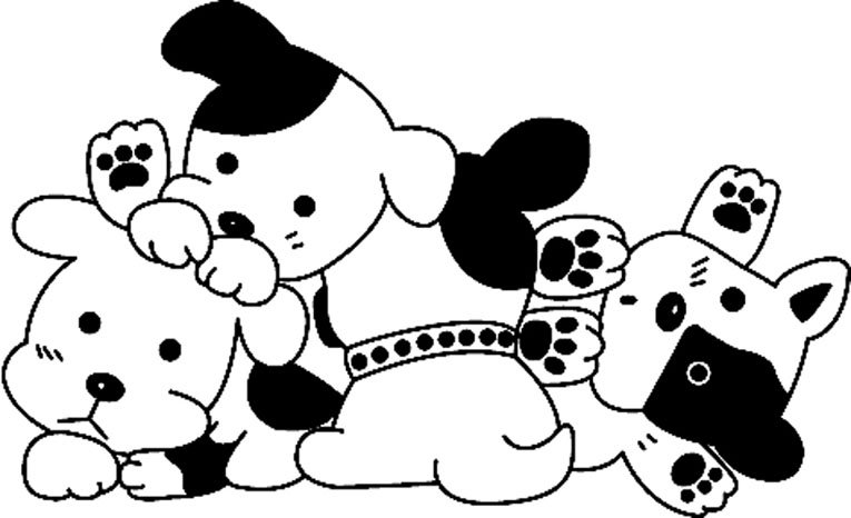 Coloriage dessin de chien trop mignon à colorier