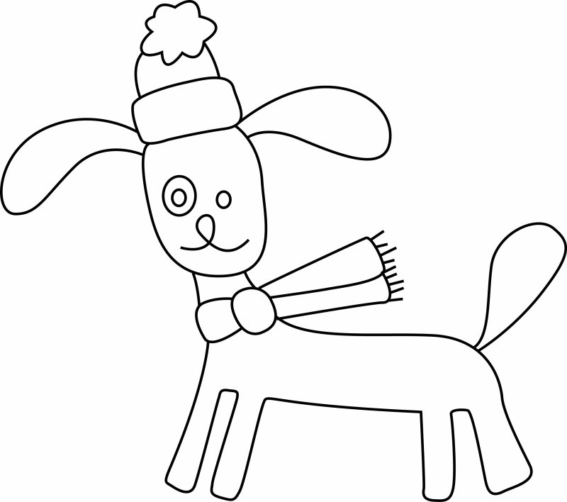 dessin chien noel à colorier