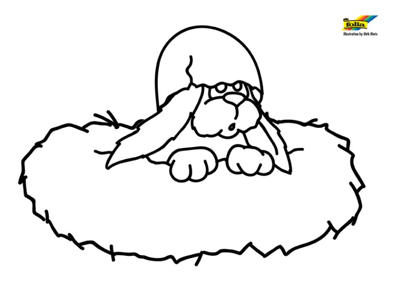 coloriage chien coussin à colorier