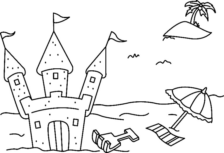 Château de sable 01 - motif à imprimer