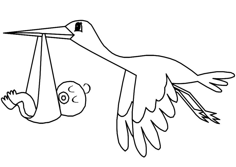 Cigogne 01 - motif à imprimer