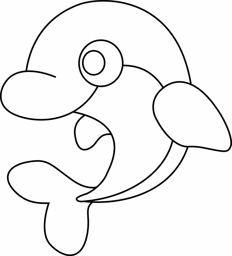 Coloriage d'un dauphin en pdf