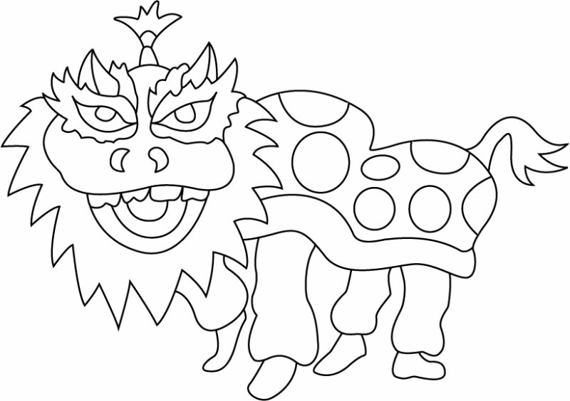 Dragon chinois - motif à imprimer