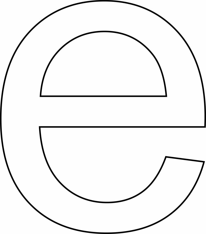 e minuscule - motif à imprimer