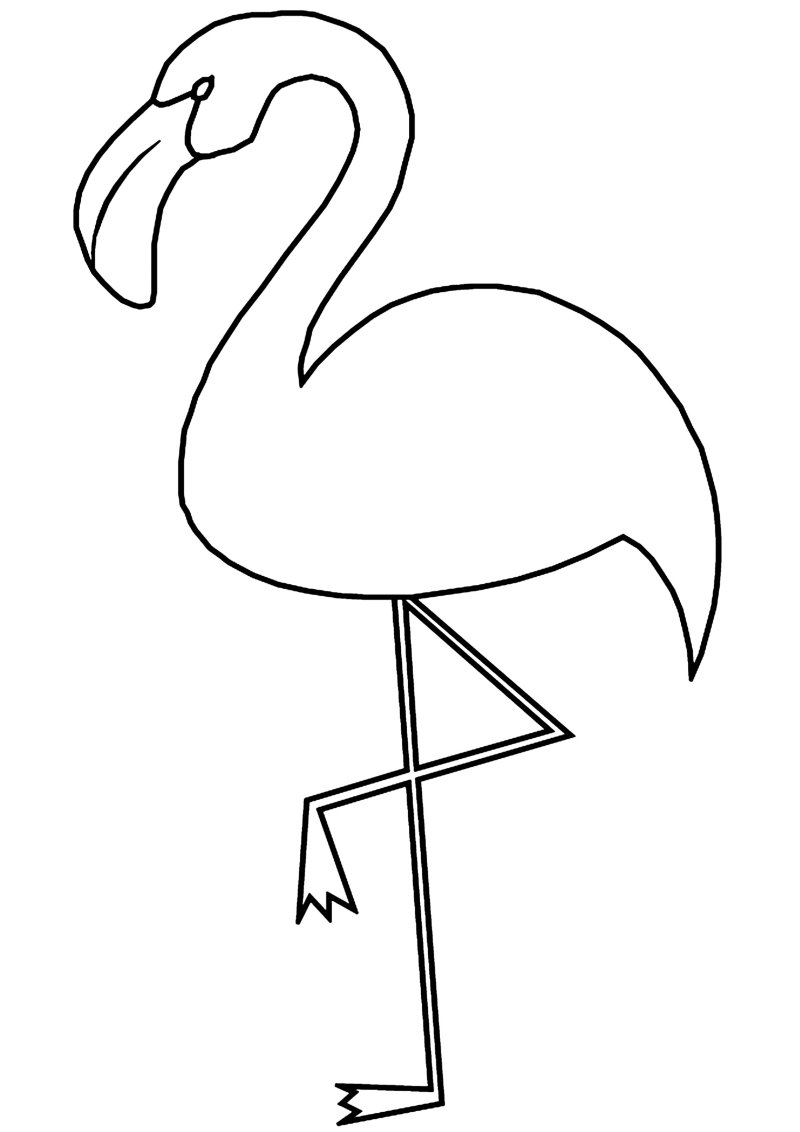 Flamant rose 01 - motif à imprimer