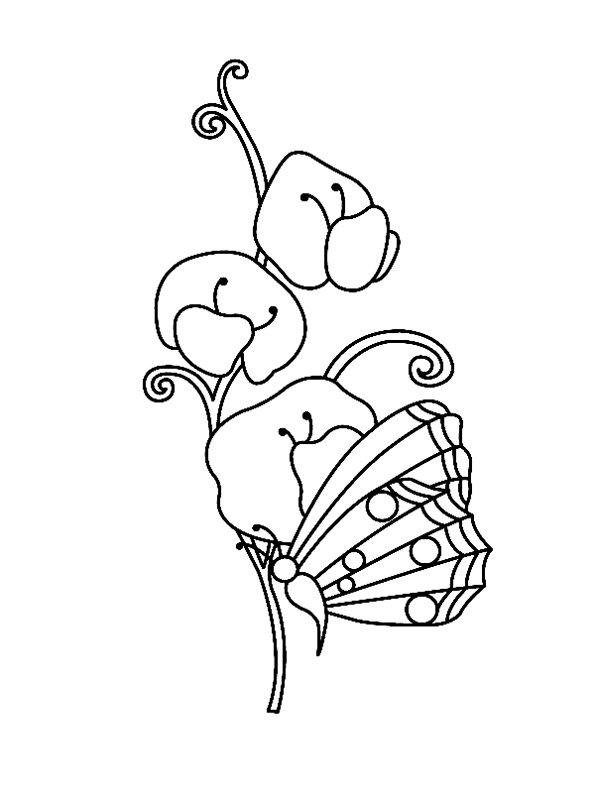 Fleurs et papillons 03 - motif à imprimer