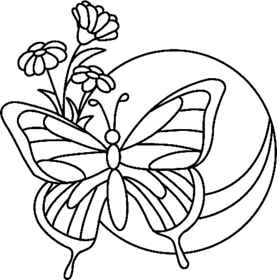 Fleurs et papillons 11 - motif à imprimer