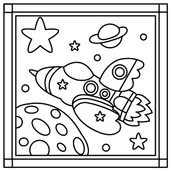 Fusée 04 - motif à imprimer
